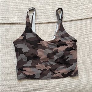 lululemon athletica Women's Camo Sports Bra Top - Brown & Gray